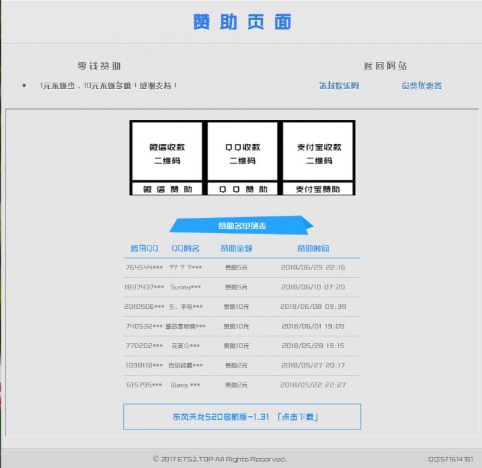 最新漂亮的赞助打赏单页HTML源码