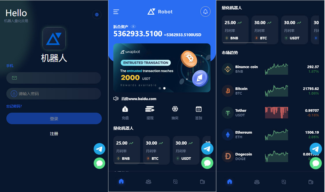 BTC虚拟币质押定期存币源码_加密货币_五国语言收益理财 机器人量化交易系统