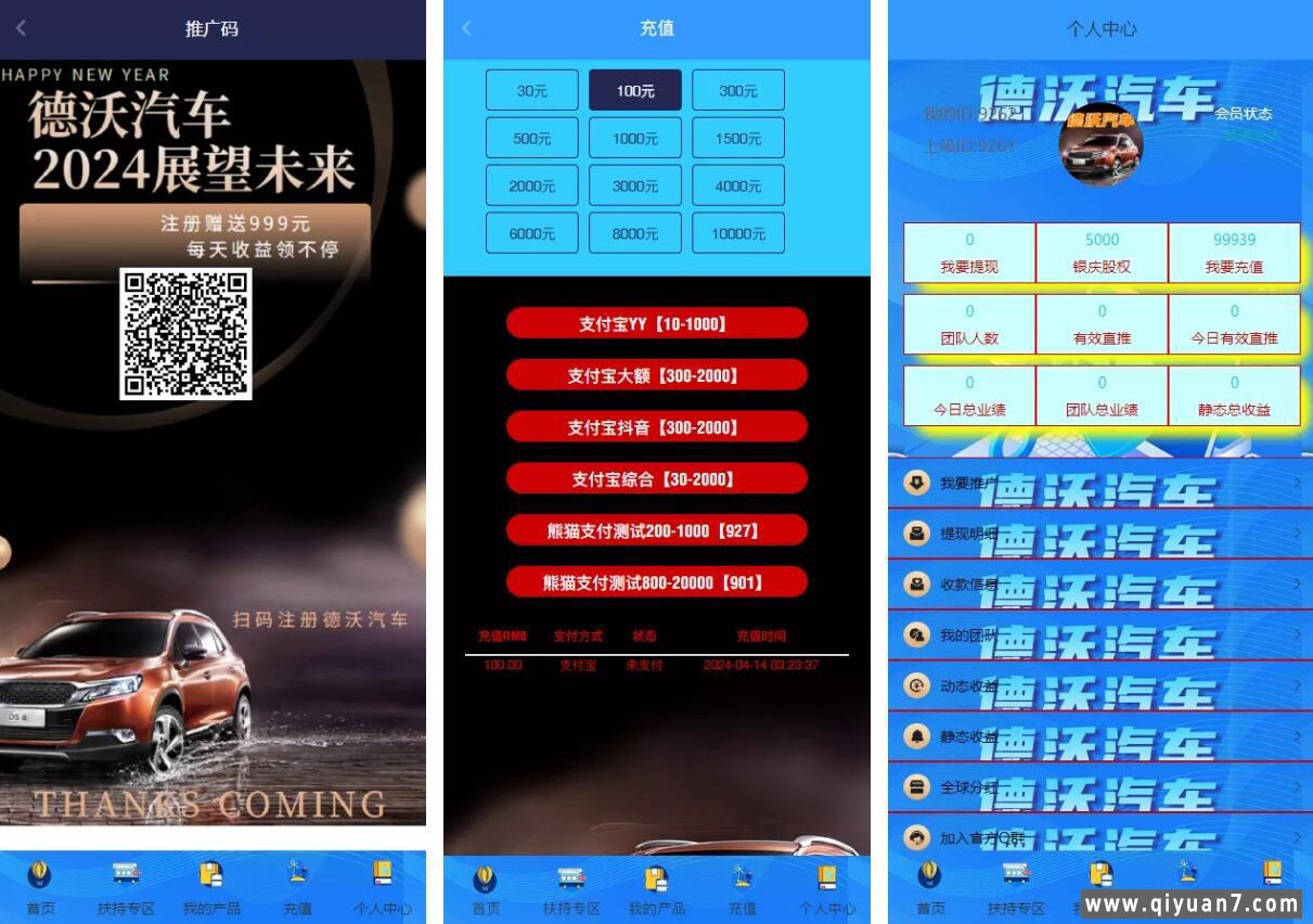 汽车租赁+投资理财源码