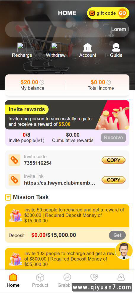 海外购物超市与投资理财平台源码