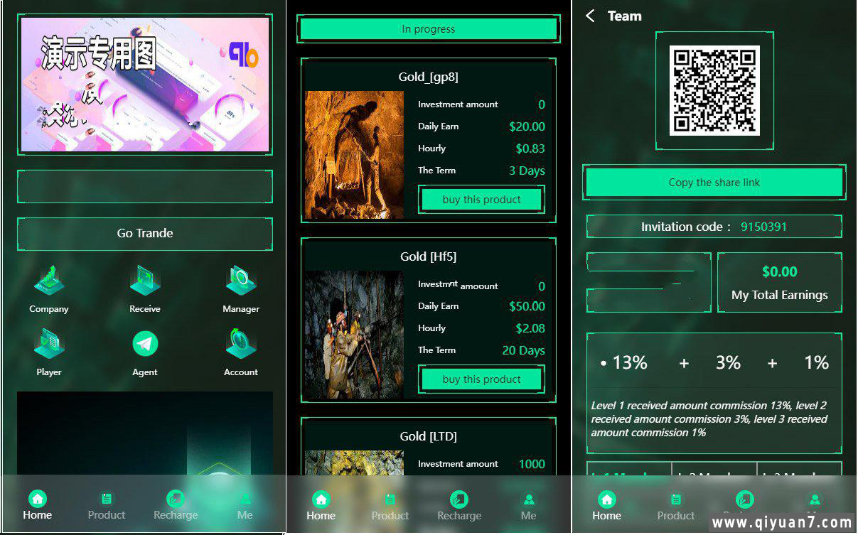 最新海外理财投资系统源码+USDT充值