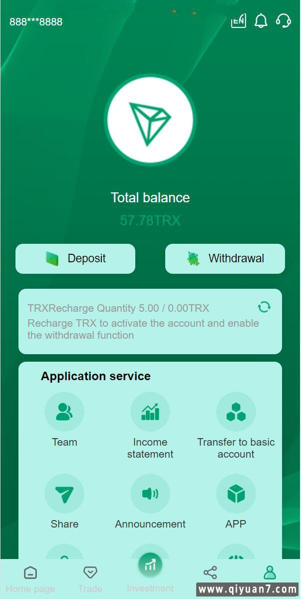 绿色版多语言TRX理财系统自动归集区块链源码
