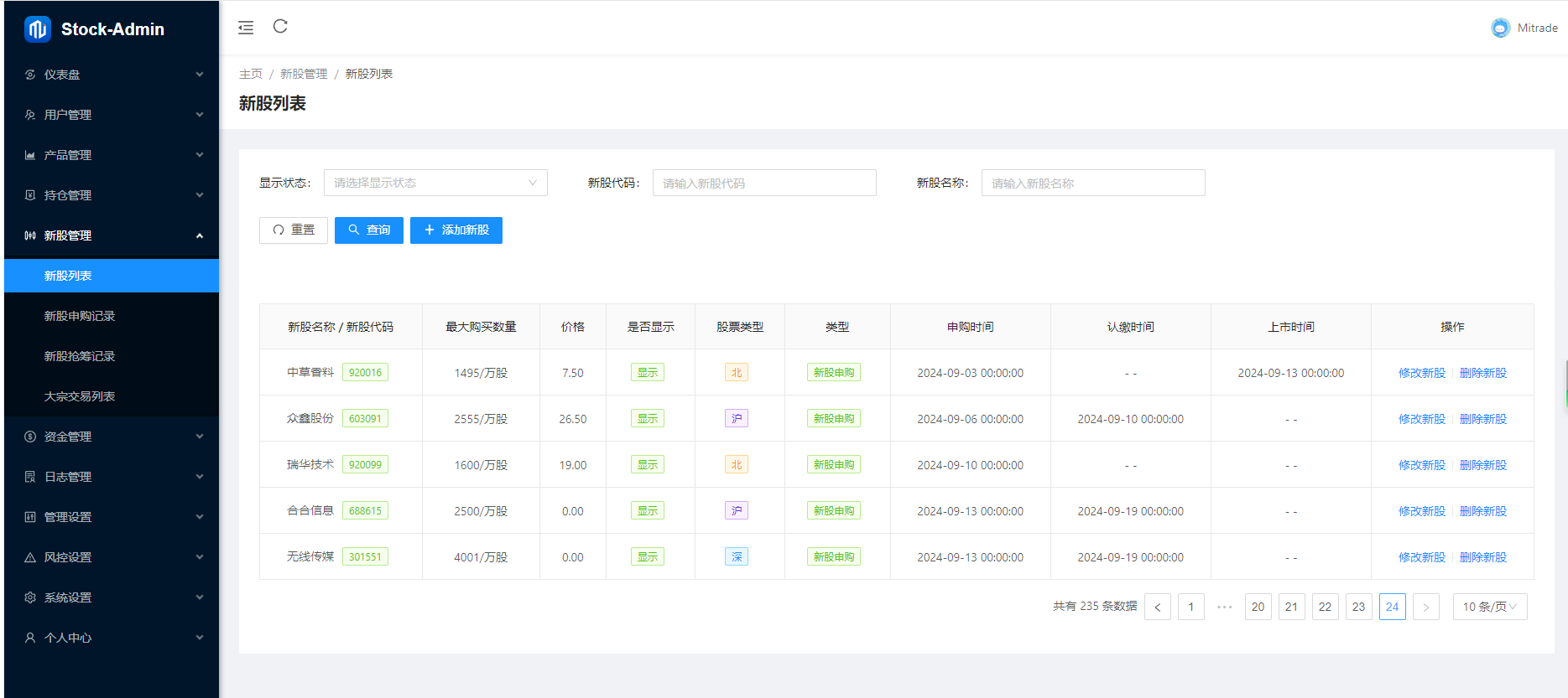 股票基金大通证券申购大宗交易代理-VUE源码开源版