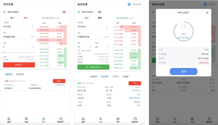 KUBI多语言交易所源码/合约交易+秒合约交易+币币交易+质押生息+币币交易机器人+平台币k线走势控制/前端vue编译后+后端PHP