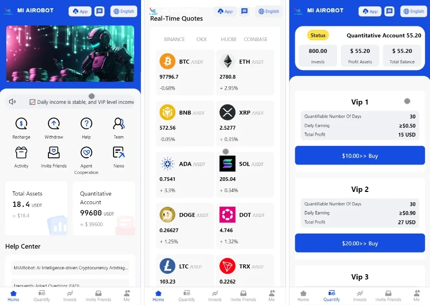 MI AIROBOT海外区块链投资理财源码/前端html+后端PHP MI AIROBOT海外区块链投资理财源码/前端html+后端PHP