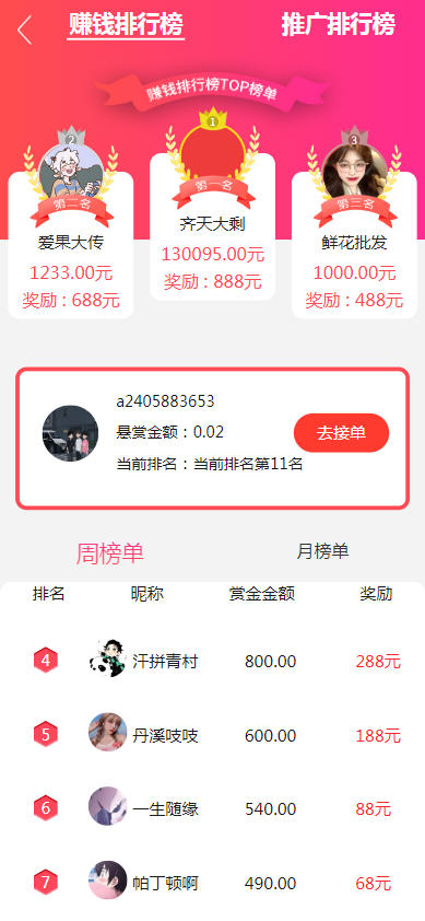 全新「悬赏任务平台」拉新地推系统源码