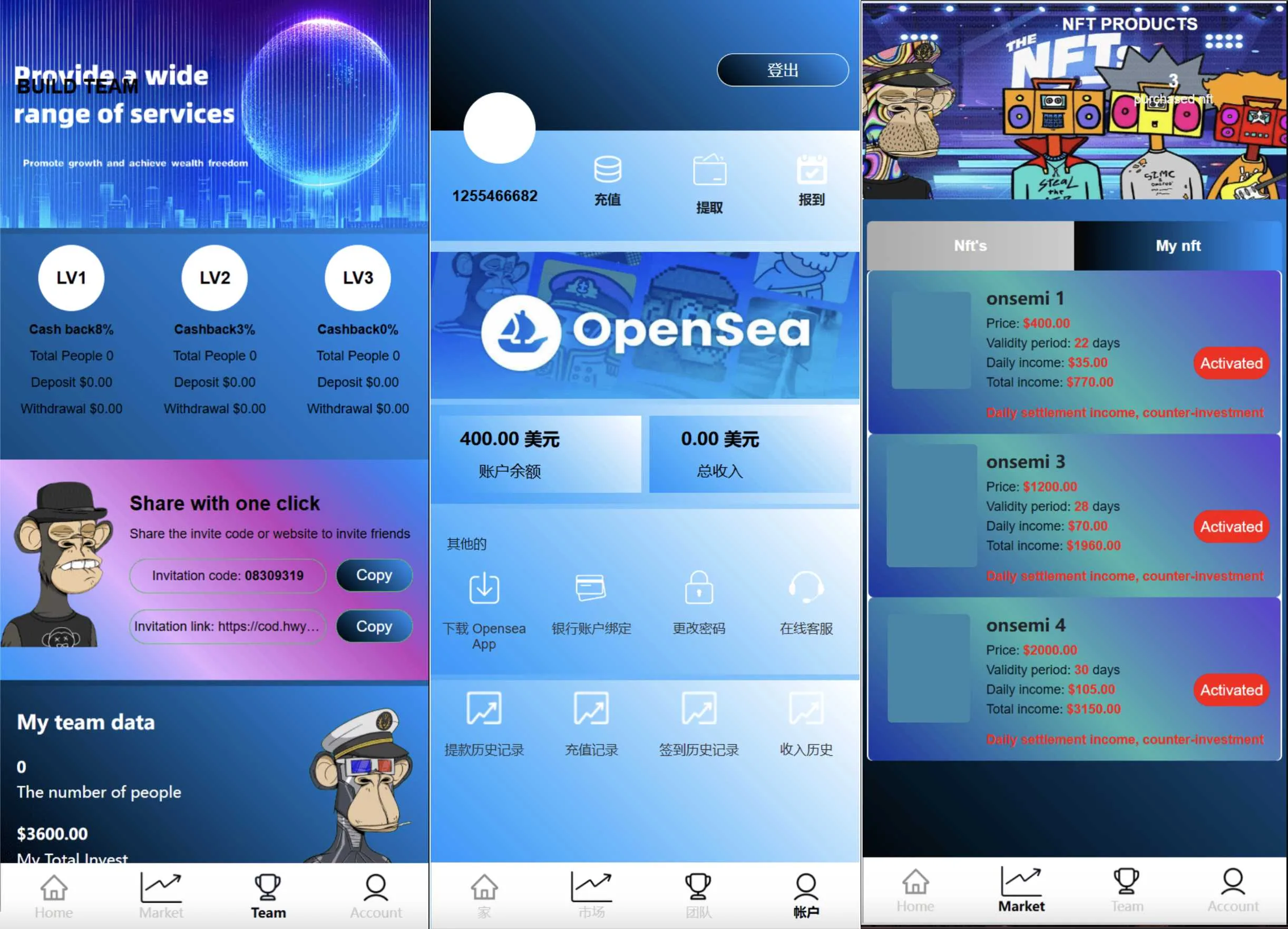 海外NFC源码/理财系统源码/三级代理/可自定义产品