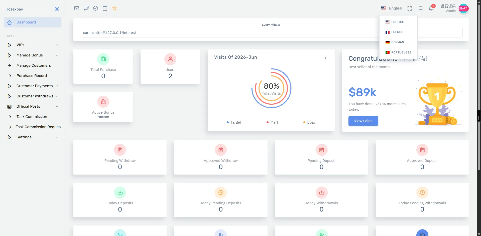 Trozexpay虚拟币投资理财项目PHP laravel5源码
